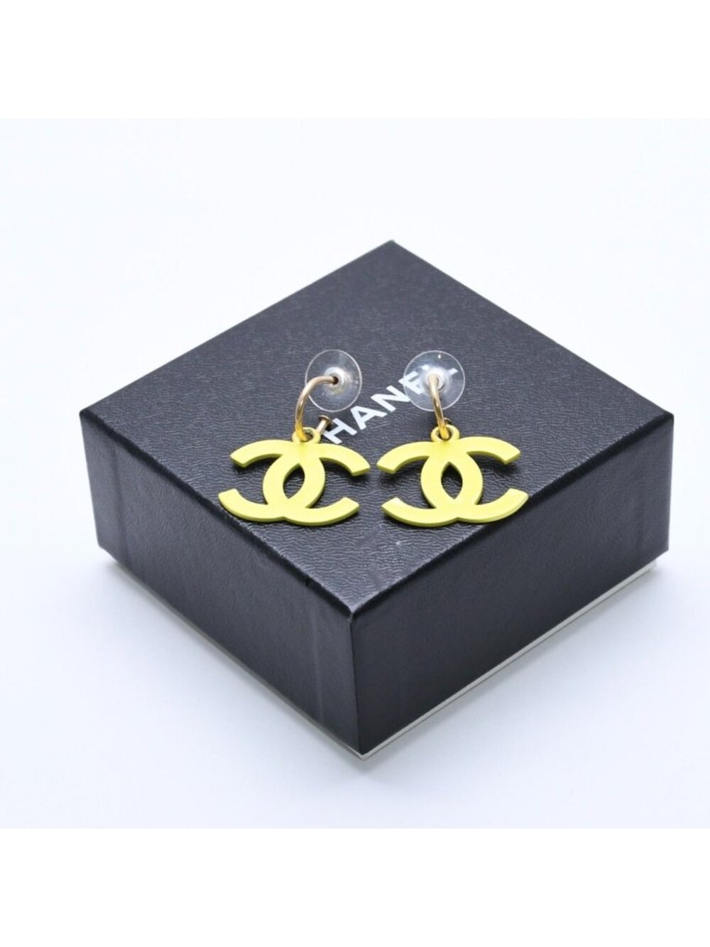 Chanel CC Logo Hoop Earrings 03 Metal Gold Plated Yellow